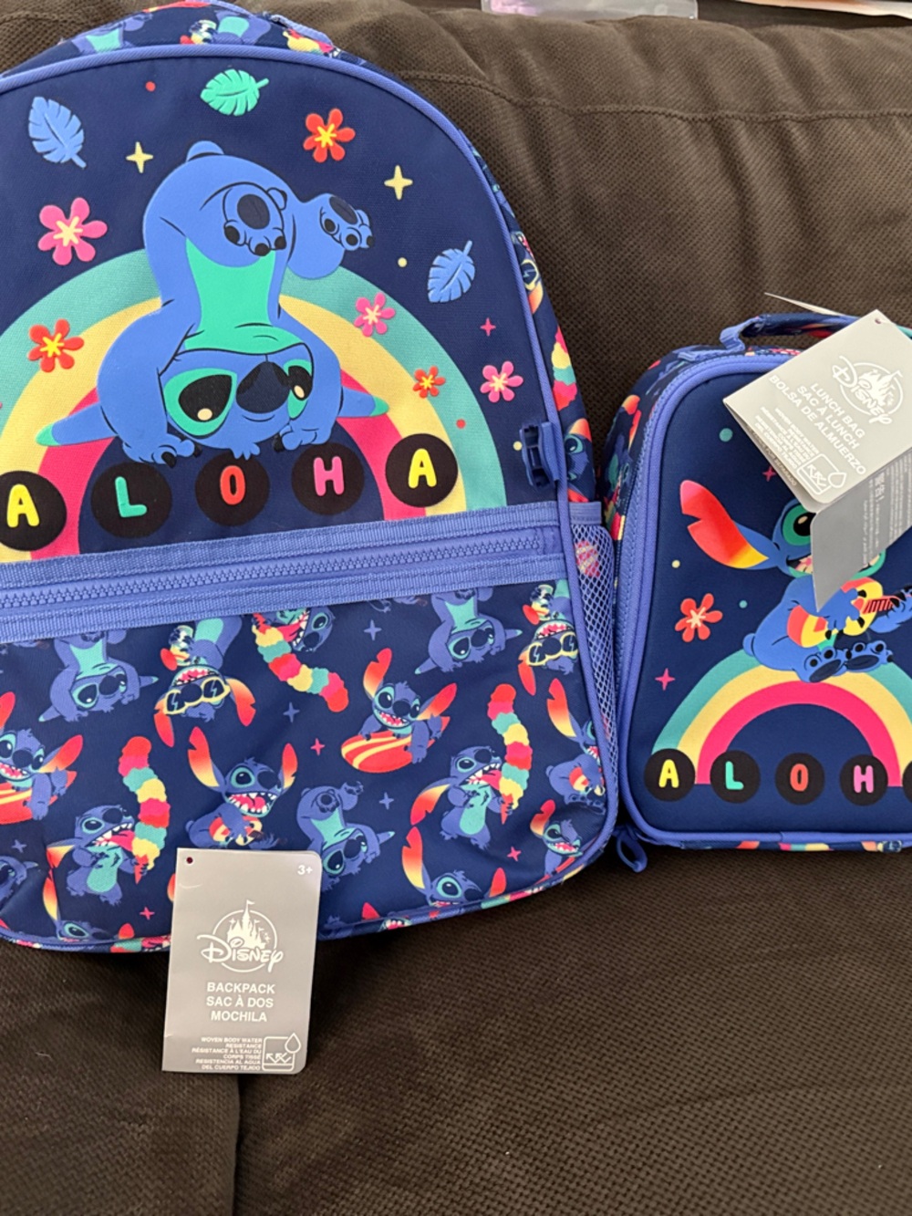 Disney Navy Blue Lilo & Stitch Aloha Backpack and Lunch Bag Set